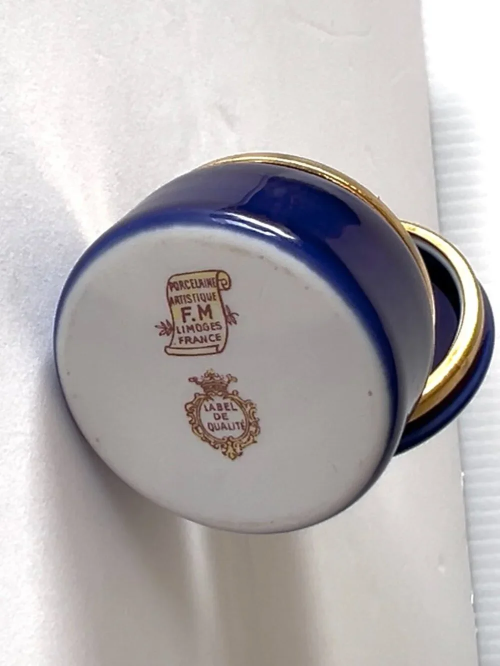 Cobalt LIMOGES FRANCE Trinket Box